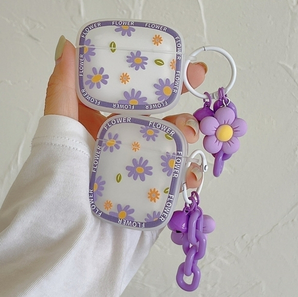 Floral Airpods Case Airpods Pro Case Airpods 3rd Gen Case keychain - Picture 4 of 12